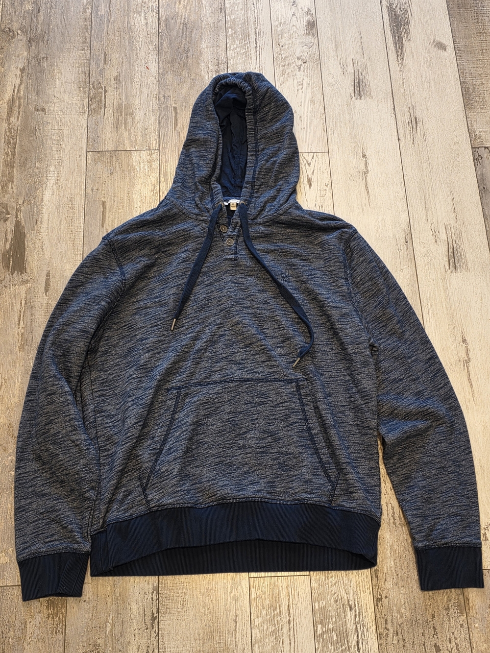 XL Men's Calvin Klein Pullover Button Hoodie Hazy Blue Athletic Stretch Fit